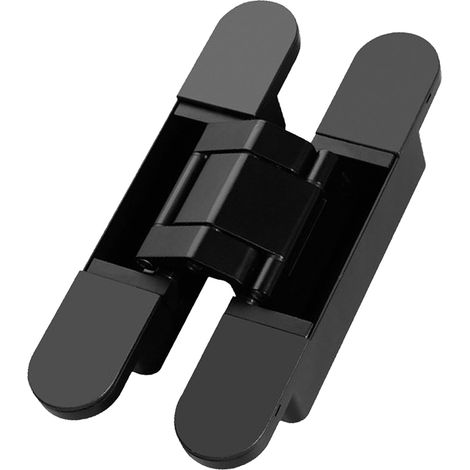 Charnières de porte invisibles, angle d'ouverture réglable à 180 degrés, adaptées aux portes en bois, 40 kg (noir).