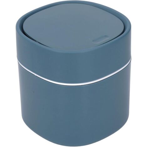 Poubelle de table avec couvercle – Poubelle compacte 2L en ABS pour bureau, chambre, salle de bain – Dimensions 13 x 14 cm – Couleur bleu marine (1/5)