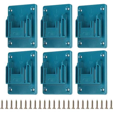 Lot de 6 supports muraux pour outils Makita 18V, rangement d'atelier - bleu (1/5)