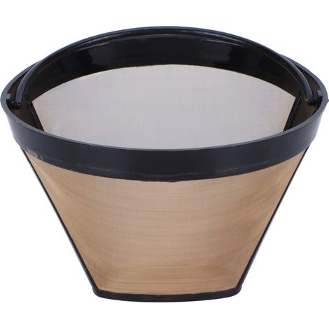 Kaffeefilter aus Edelstahl, wiederverwendbarer Kegel für Kaffeemaschinen, goldfarbenes Sieb (1/5)