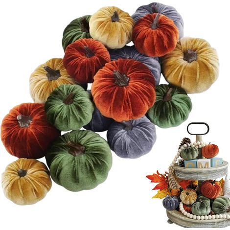Citrouilles Artificielles Halloween Décoration De Récolte Esthétique Pour Centre De Table En Fausses Citrouilles Pour Thanksgiving maison appartement photographie remplissage panier récolt (1/5)