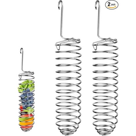 mangeoires en acier inoxydable pour perruches, jouets pour oiseaux, cage à oiseaux, porte-fruits et légumes (1/4)