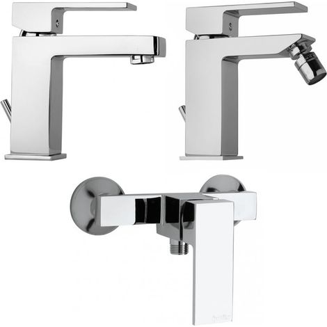 Grifería De Baño Cuadrada Bidet, Lavabo Y Exterior Ducha Infinity (1/5)
