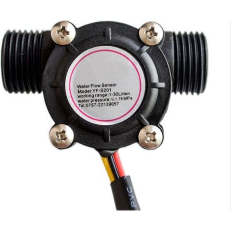 Wasserdurchflussmesser 1–30 l/min – G1/2-Gewinde – Sensor für Warmwasserbereiter und wasserführende Geräte – Vertikale Montage