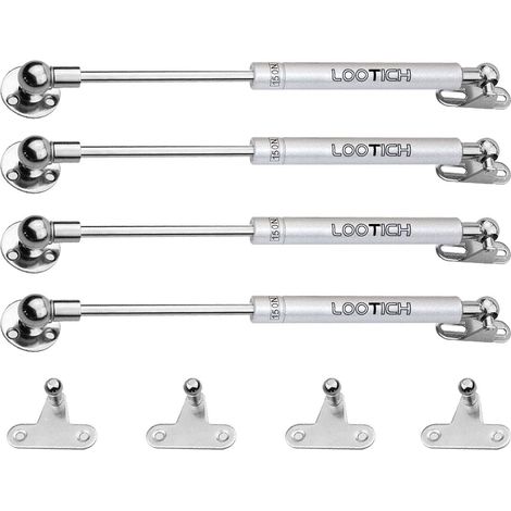 150N Acier Entier Hydraulique Ressort Vérin à Gaz Amortisseurs pour Porte Armoire Meuble de Cuisine Abattant Pneumatique Soutien Soft Close Charnière Fermeture Douce Paquet de 4 (1/5)