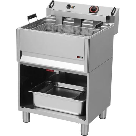 Friteuse électrique 0,5 kW/l, 30 l TOP avec robinet de vidange 400 V REDFOX - FE 60 T/P - REDFOX