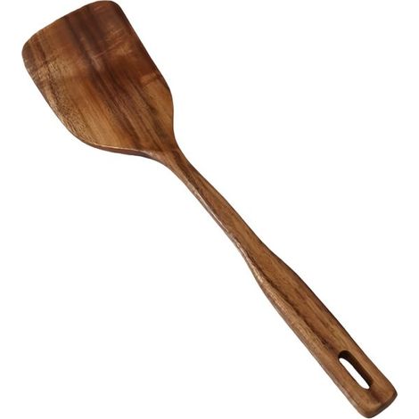 pièce - Spatule courbe - Poêle antiadhésive - Long manche - 378,83 cm - Teck - Couleur de l'image (1/5)