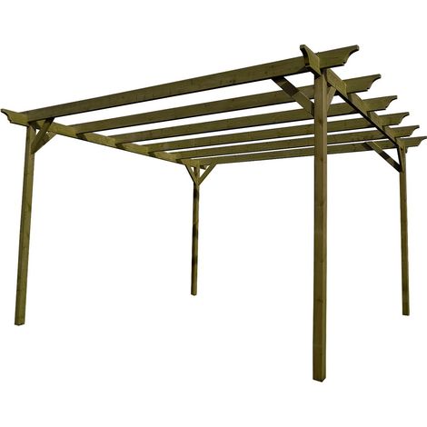Champion Wooden Garden Pergola Kit, 2.4m x 3m , (4 uprights) Light green