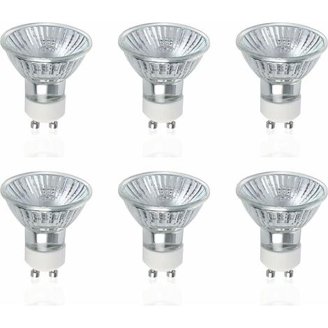 Lampadine alogene GU10, confezione da 6, faretti alogeni GU10 da 50W, AC 220V-240V, 700 lumen, angolo del fascio luminoso di 40°, bianco caldo 2800K, dimmerabili (1/5)