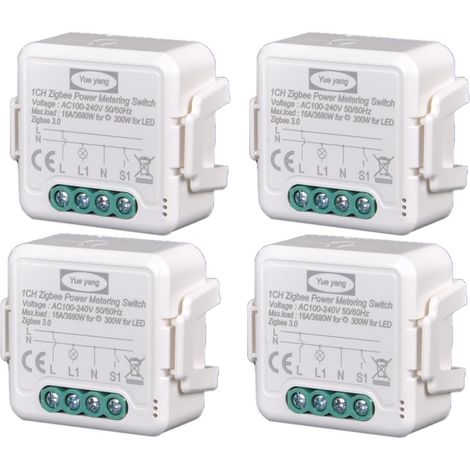 Interrupteur zigbee 16 A, avec compteur de consommation électrique, relais power metering App Smart Life, marche/arrêt contrôle, compatible avec Echo et Home, relais 3680 W (1/5)