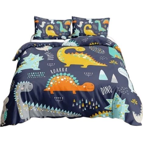 Parure de lit dinosaure, microfibre ultra douce, housse de couette 240x260cm avec 2 taies d'oreiller (1/5)