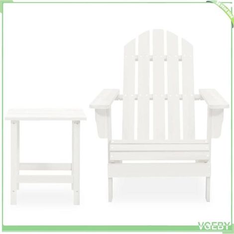 Chaise de jardin Adirondack - FAFEICY - 315919 - Bois de sapin massif - Blanc mat - Table intégrée (1/5)
