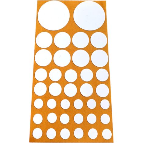 76x Cache vis adhésif autocollant diamètre 10mm 14mm 20mm 40mm protection bouchon trou obturateur meuble table chaise maison, Blanc