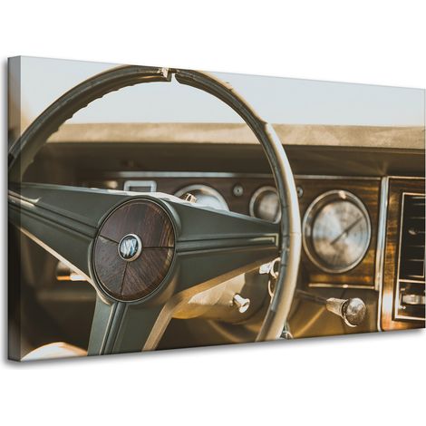 Lienzo impreso con diseño de coche clásico, 100x60cm.