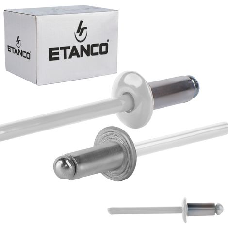 Remaches abiertos de aluminio 4,8x10 mm RAL 9010 (1/5)