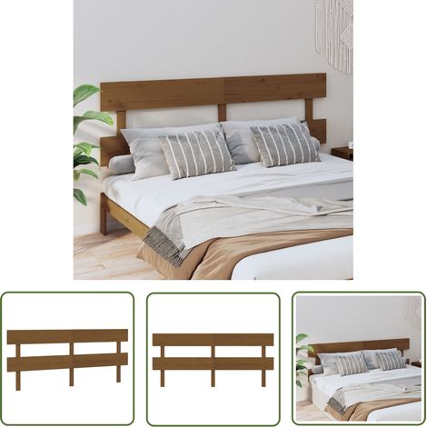 Tête de lit Résistante et économique, Panneau de lit, Marron miel 204x3x81 cm Bois massif de pin OIB6817E (1/5)