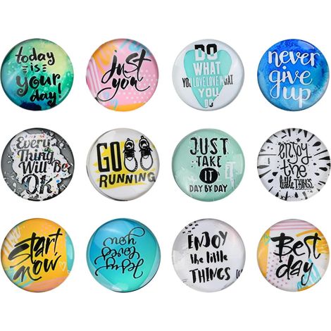 16 Magnets Réfrigérateur 25mm Magnets en Verre Puissants Best Day Décoratifs Magnets Tableau Blanc Cuisine Bureau (1/5)