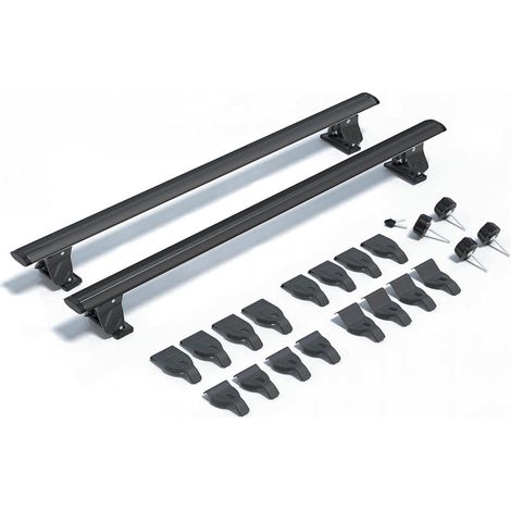 Lupex shop - Barre da tetto portapacchi universali 130cm, per auto Omologate, per tetto liscio senza rail, adatte per vari modelli