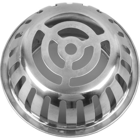 Siphon de sol rond en acier inoxydable pour balcon, avec système anti-obstruction et évacuation fluide pour tuyau de balcon de 110 mm. (1/5)
