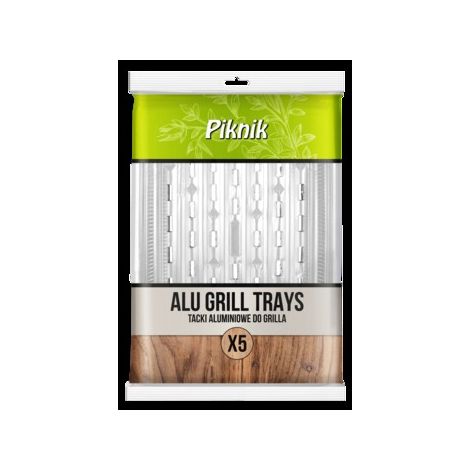 Bandeja de aluminio para parrilla de picnic, 5 piezas