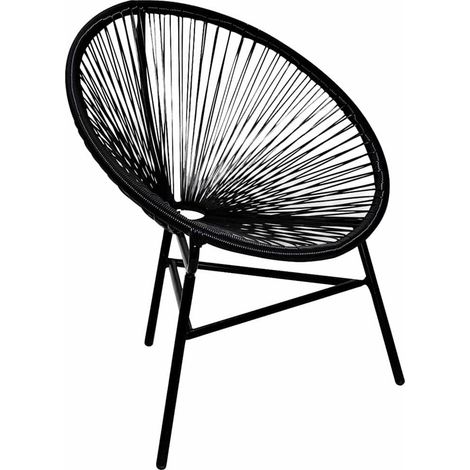 Chair Black Poly Rattan Standard Durable Chair Oval vidaXL (1/4)