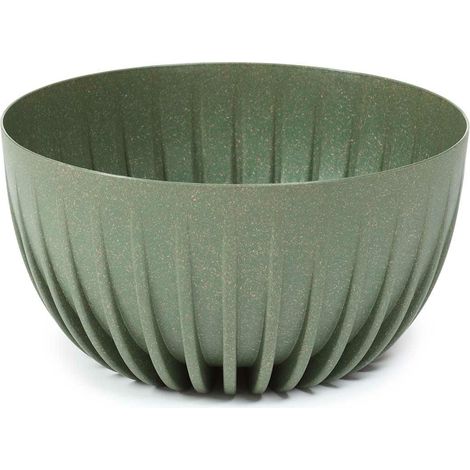 Vaso da fiori in legno ecologico a strisce, verde, 24xh14 (1/5)