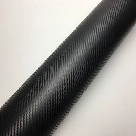 Film vinyle adhésif brillant en fibre de carbone noir 3D (152 x 10 cm) pour voiture, ordinateur portable ou moto. (1/4)