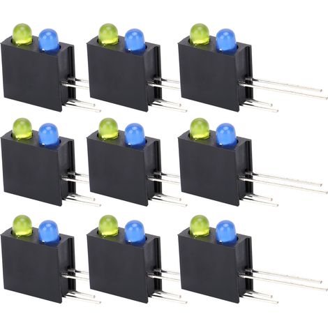 Lot de 100 supports de lampe LED coudés à 90°, double trou, pour applications industrielles : noir, jaune, bleu. (1/5)