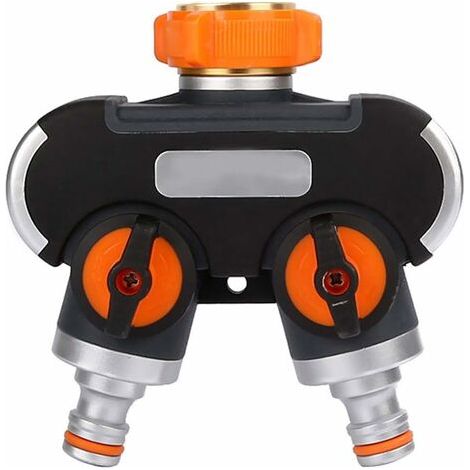 Répartiteur en 2 Voies, Séparateur de Tuyau Tuyau d'arrosage Splitter Débit d'eau Réglable et Verrouillable, Distributeur pour l'irrigation du Jardin(Fil Européen 3/4) (1/5)