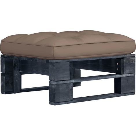 Canapé de jardin palette Canapé Pouf relax - Bois de pin imprégné de noir BV824384 - BonneVie (1/5)
