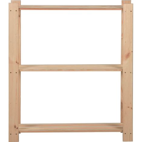 vidaXL Estantería de 3 niveles madera pino maciza 80x28,5x90 cm (1/2)