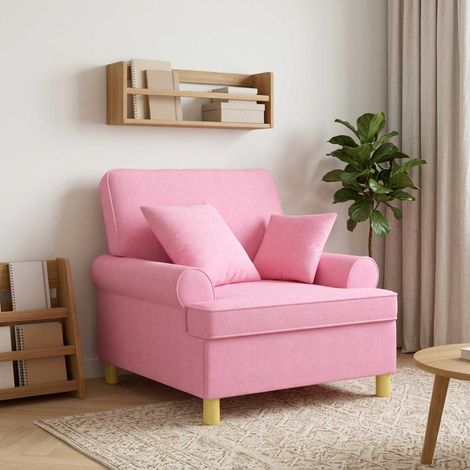 vidaXL Fauteuil XL avec coussins Rose Tissu (1/5)