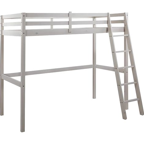 Letto a soppalco 90x190 cm in Pino massello sbiancato - GEDEON (1/5)