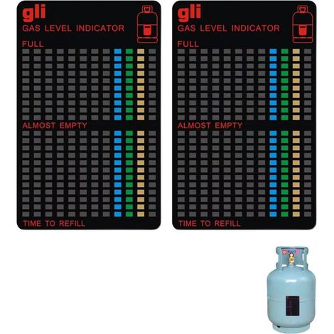 2PCS Indicateur Niveau Gaz Bouteille Magnétique, Réutilisable Testeur Niveau Bouteille de Gaz PropaneButane, Indicateur Thermosensible de Niveu de Gz pour Barbecue Camping Réchaud Chauffage (1/5)