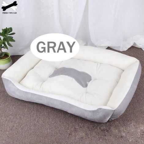 Lit en os pour animaux domestiques, linge chaud pour chat, niche en coton, doux, lavable, pour petits, Blue M 68x50x15cm -NOAH29311 (1/4)