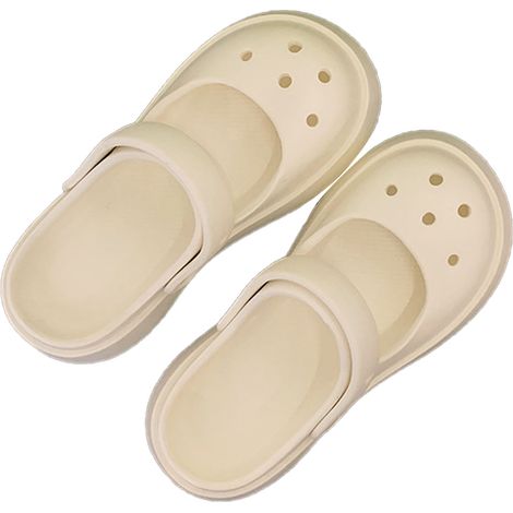 Sandales Jardin Femme Bout Fermé Semelle Épaisse Antidérapante Été Blanc Taille 39-40 (1/5)