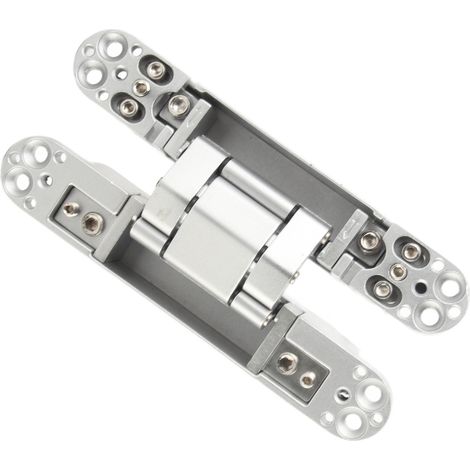 Charnières de porte réglables à angle d'ouverture de 180°, charnières pliantes 3D avec vis à six pans creux pour porte en bois, 40 kg, argent (1/5)