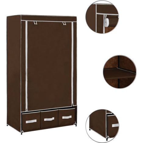 Garde-robe Marron 87x49x159 cm Tissu vidaXL