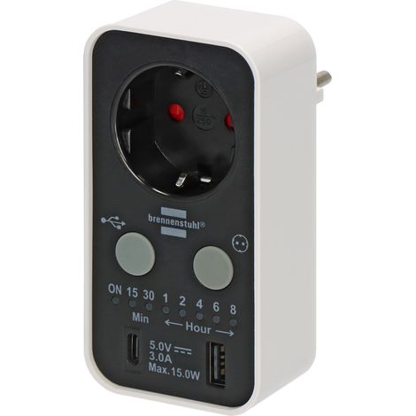 Temporizador digital brennenstuhl enchufe negro blanco 3000 W