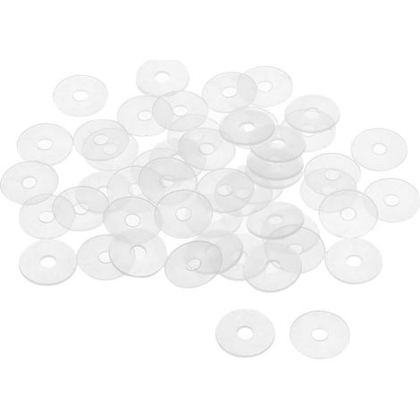 Rondelle Nylon Plat Joint Étanchéité M4 17mm OD 4mm ID 1mm Épaisseur pour Robinet Tuyau Eau Transparent Paquet de 50 (1/5)