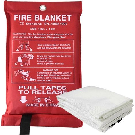 Couverture anti-feu pour les urgences à la maison et dans la cuisine, 119 x 119 cm, pour couvrir le foyer de l'incendie.