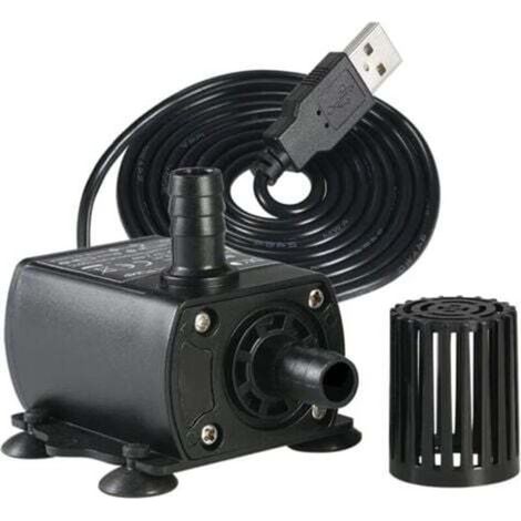 Aquarium Pump, Aquarium Water Pump, Silent Submersible Pump, Mini Water Pump for Filters, Mini Pond Fountain Pump, Aquarium Filtration Accessories, Automatic USB Silent DC 5V 250L/H 2.4W