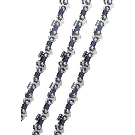 Lot de 3 chaînes de tronçonneuse 40 cm 3/8' 55 maillons 1,3 mm – Faible rebond – Compatible Stihl – Pour bois dur (1/5)
