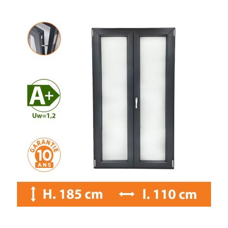 Fenêtre 2 Vantaux Gris - H.185 x l.110 cm (1/5)