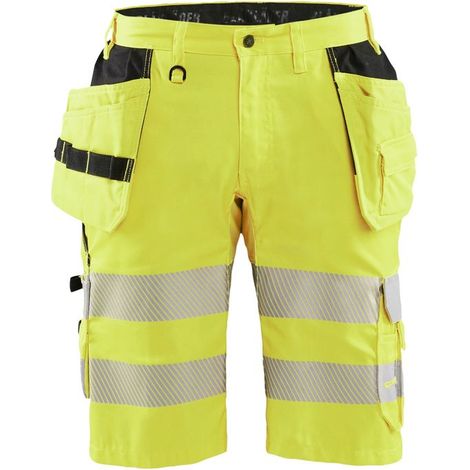 Short da lavoro ad alta visibilità stretch artigianale 1586 - Giallo fluorescente S - FR(40) - SE(C46) - Standard (1/4)