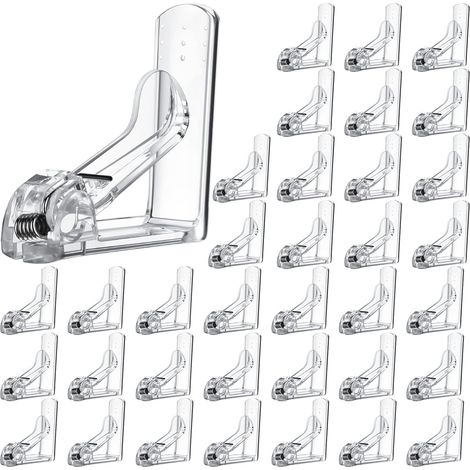 36 pinzas de plástico transparentes para mantel, para fiestas de Pascua, cumpleaños, bodas, camping, picnics, para interiores y exteriores (1/5)