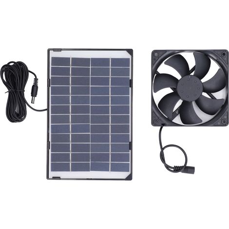 Ventilateur Solaire Mini Portable Polycristallin pour Maison de Camping - 6W 12V - USB avec Panneau Solaire