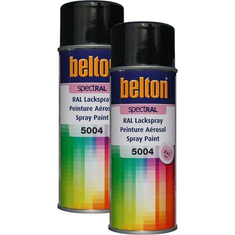 2 bombes de peinture Belton Spectral RAL5004 bleu noir 400ml