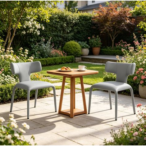 Sedia da pranzo moderna grigia, set da 2, schienale curvo, 53 x 53 x 78 cm HAVRYA (1/5)