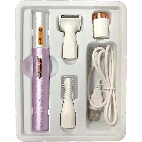 tondeuse Nez Femme,rechargeable 4en1 Tondeuse Nez Oreilles Femme, Tondeuse Professionnelle Indolore Pour Sourcils Et Poils Du Visage Avec Moteur P (1/5)